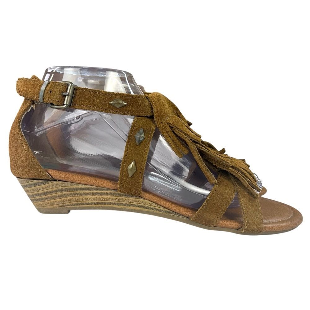 Minnetonka Brown Suede Leather Fringe‎ Sandals Womens Size 8